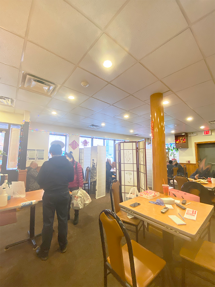 inside of the restaurant with dividers